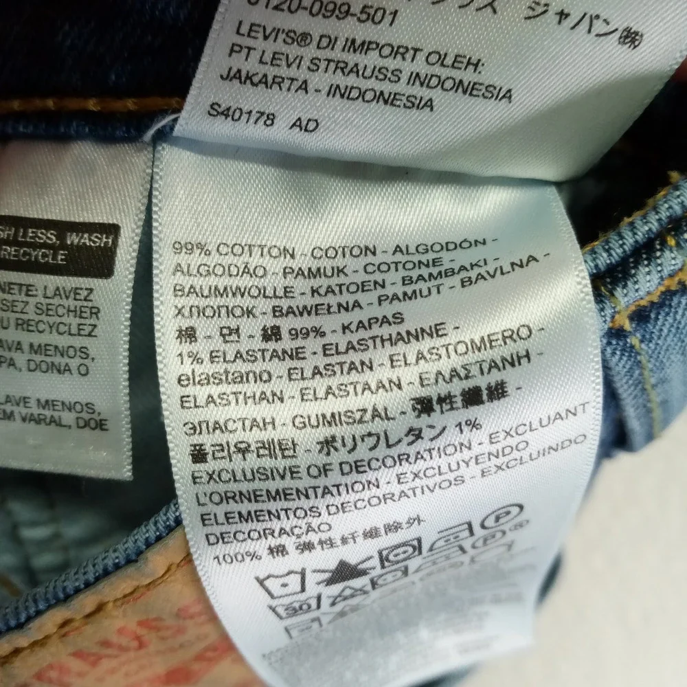 Levi‎ Strauss 505 Jeans Men Blue Wash Straight Leg Denim W32 L30